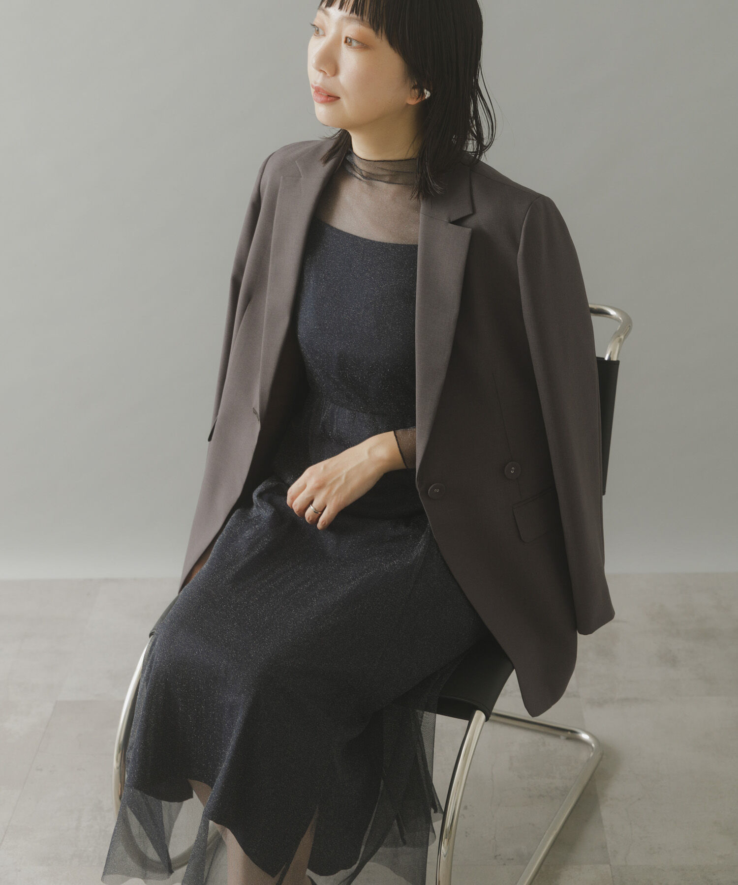 URBAN RESEARCH ROSSO「kaene　ラメチュールメローワンピース」|ワンピース|