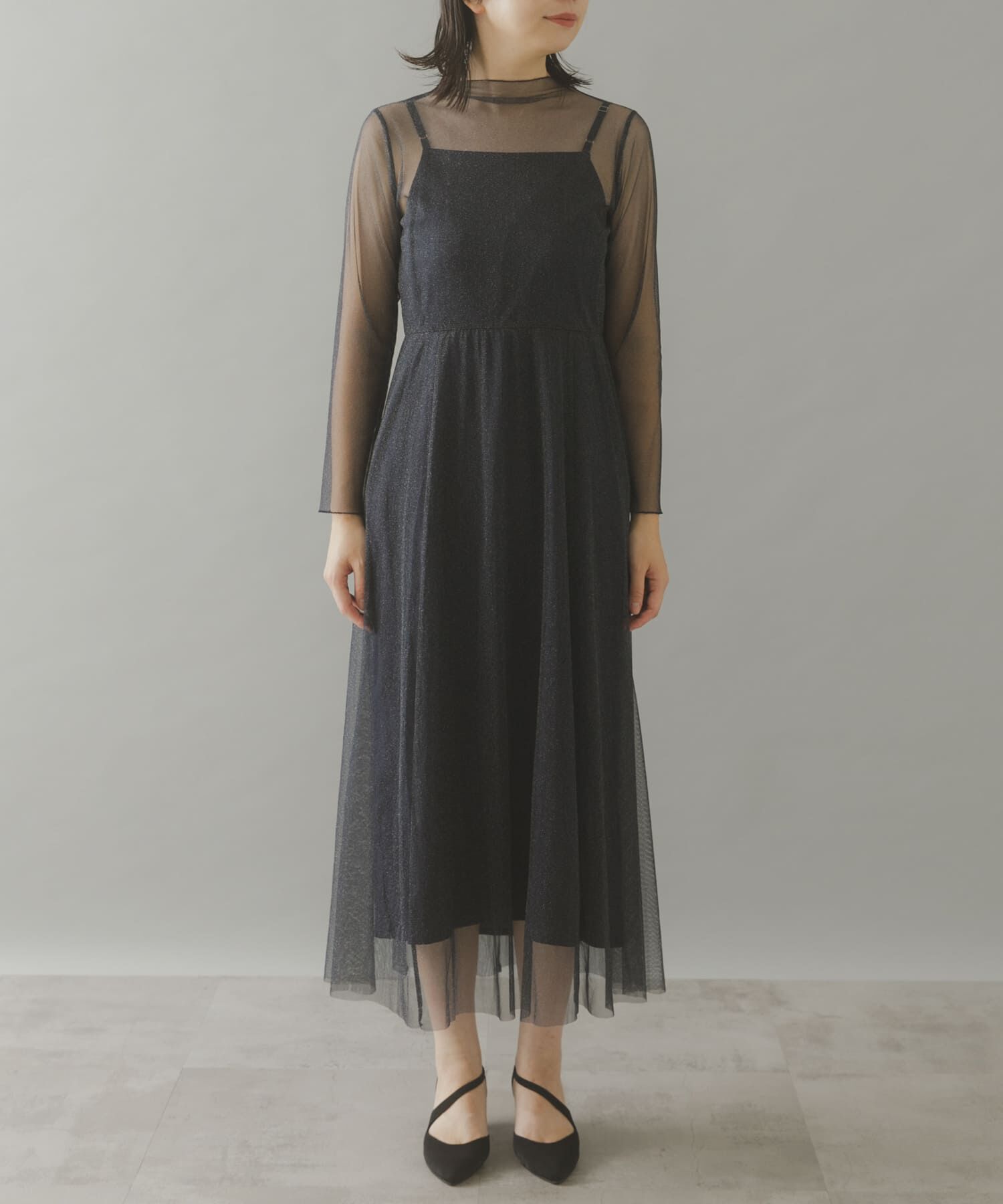 URBAN RESEARCH ROSSO「kaene　ラメチュールメローワンピース」|ワンピース|