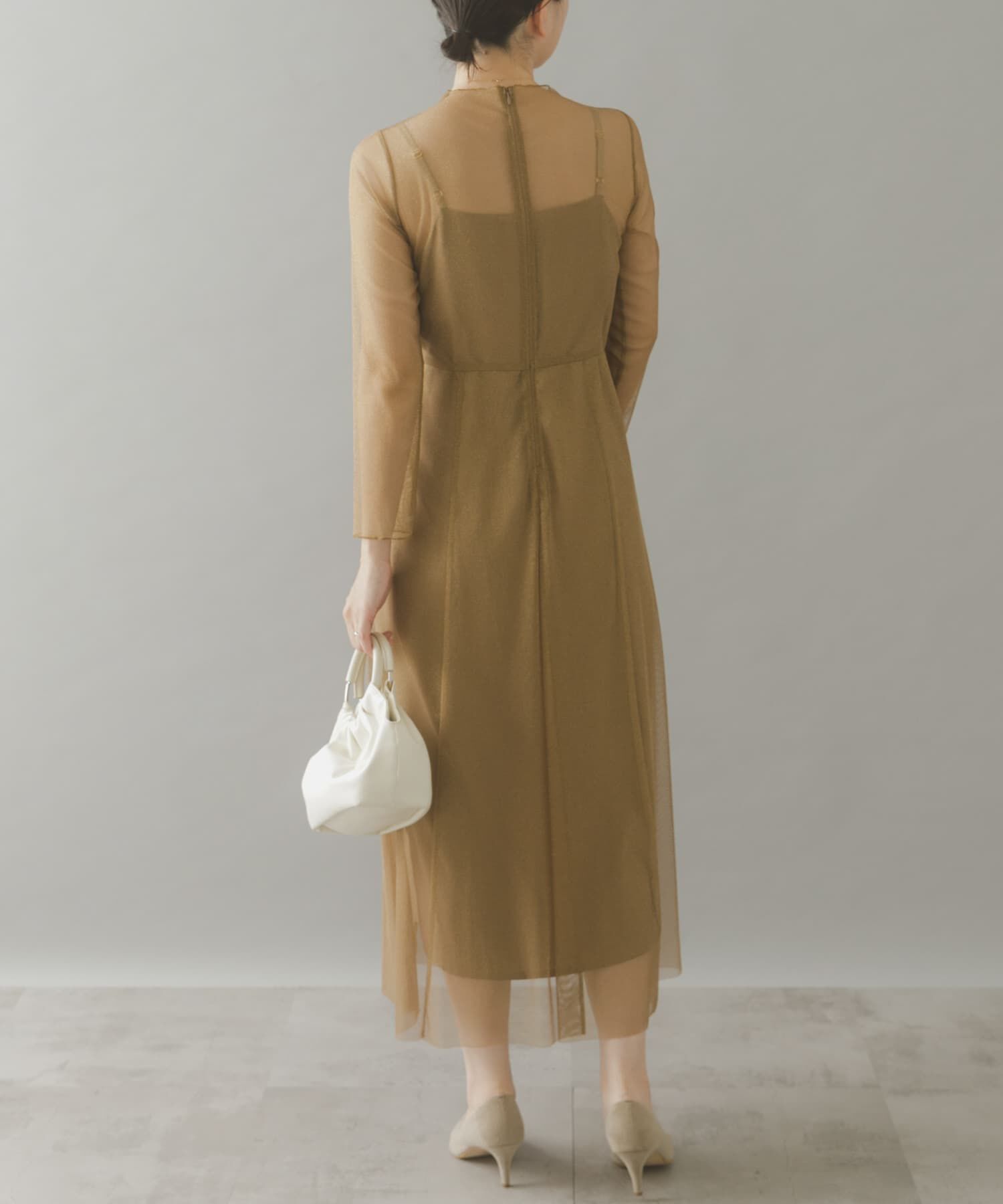 URBAN RESEARCH ROSSO「kaene　ラメチュールメローワンピース」|ワンピース|