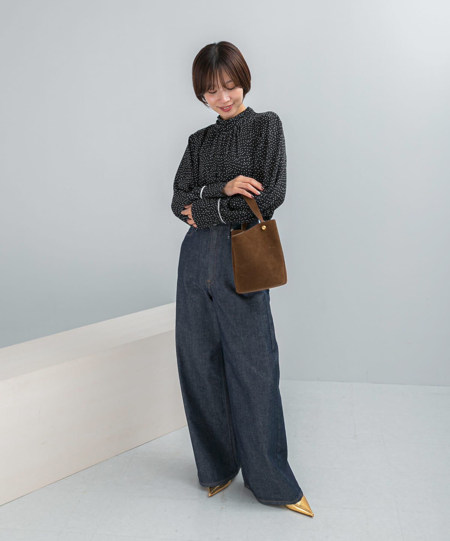 URBAN RESEARCH ROSSO「ギャザーハイネックブラウス」|シャツ・ブラウス|