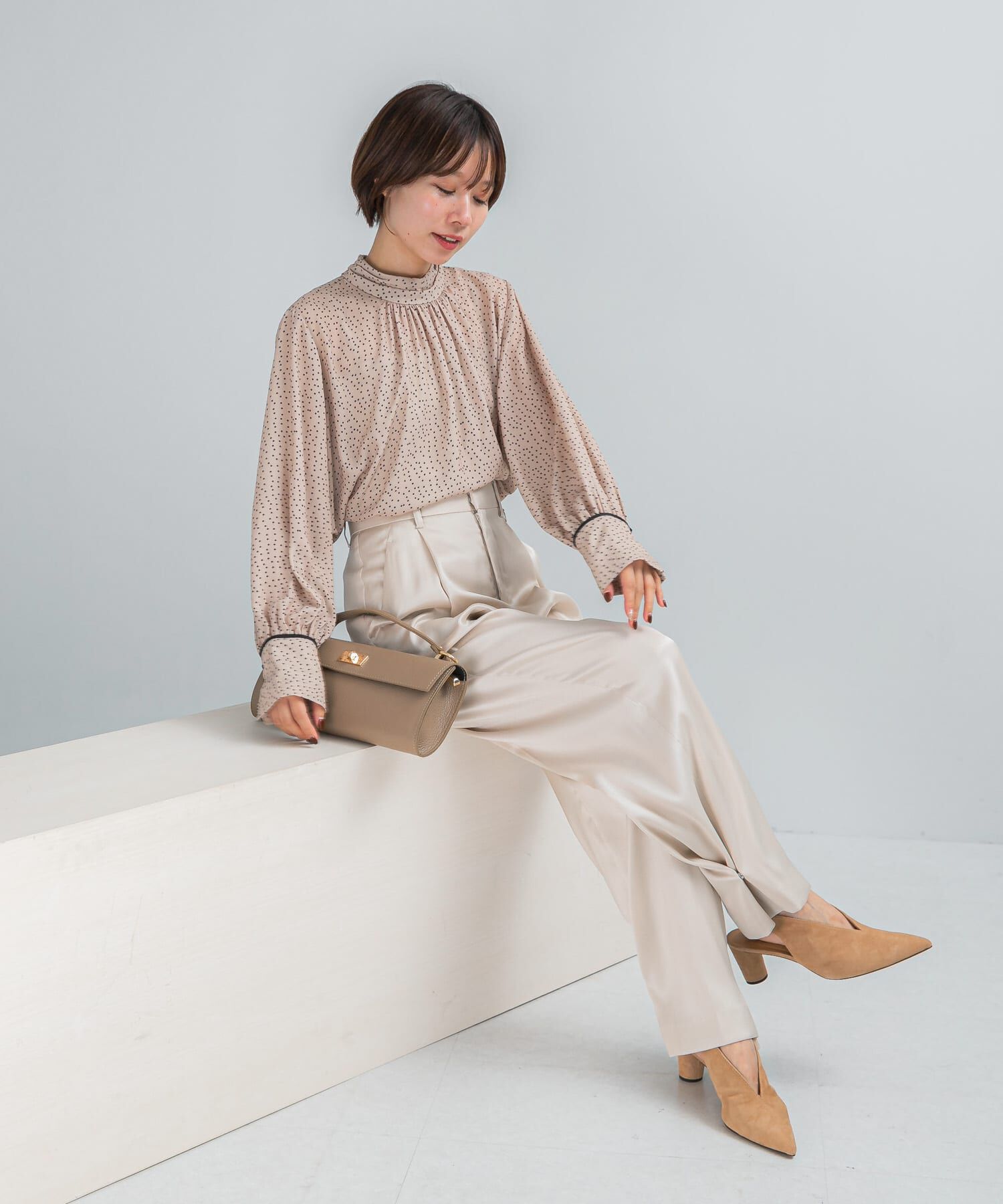 URBAN RESEARCH ROSSO「ギャザーハイネックブラウス」|シャツ・ブラウス|