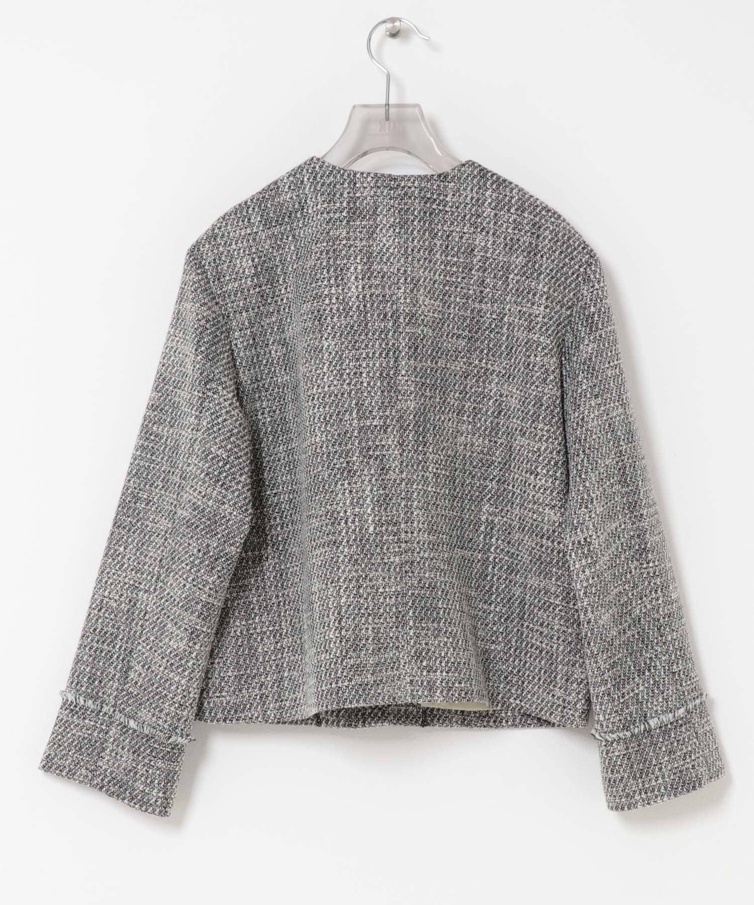 URBAN RESEARCH「ノーカラーツイードジャケット」|ノーカラージャケット|