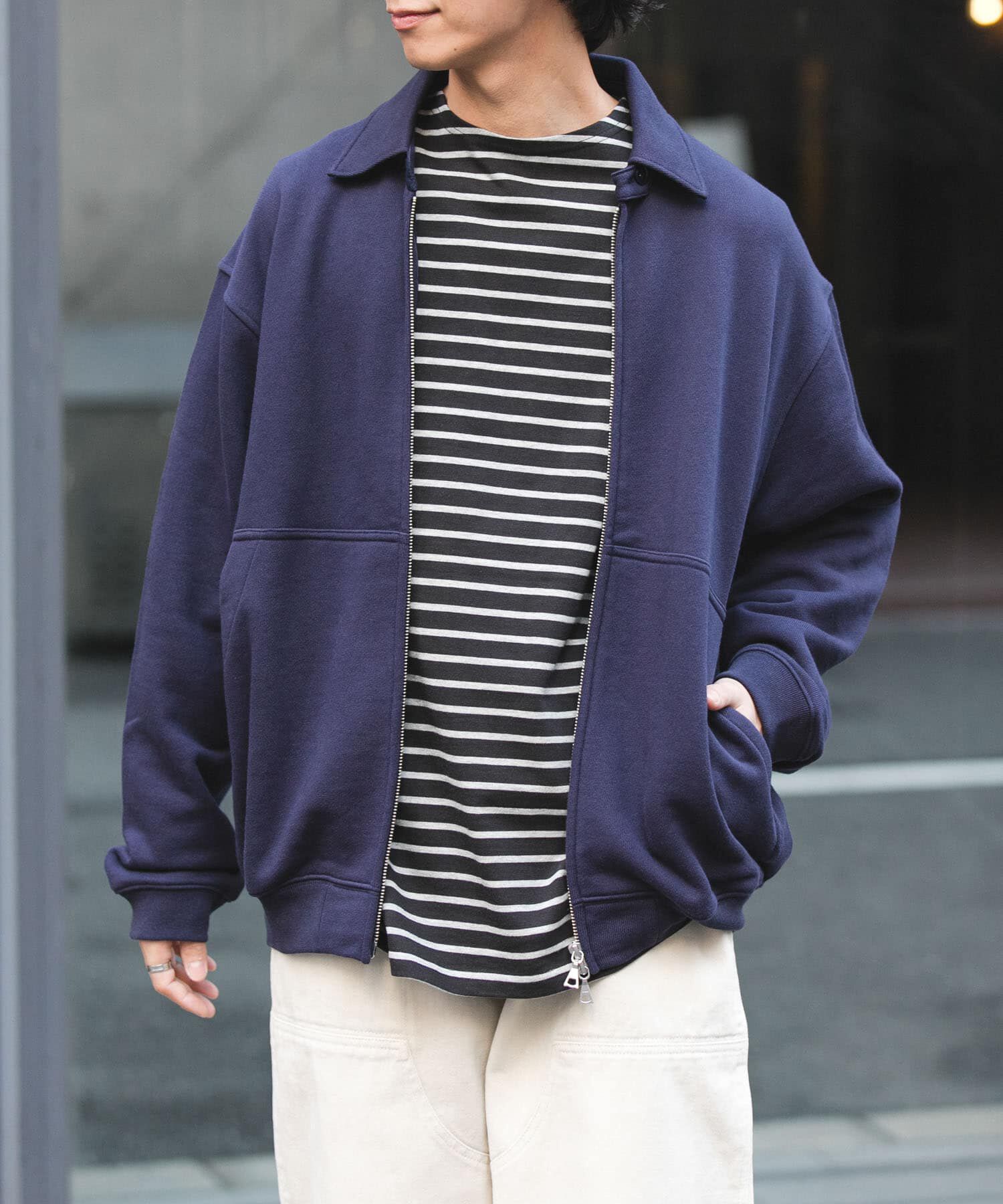 URBAN RESEARCH DOORS「FORK&SPOON　ジップスウェットカーディガン」|カーディガン|