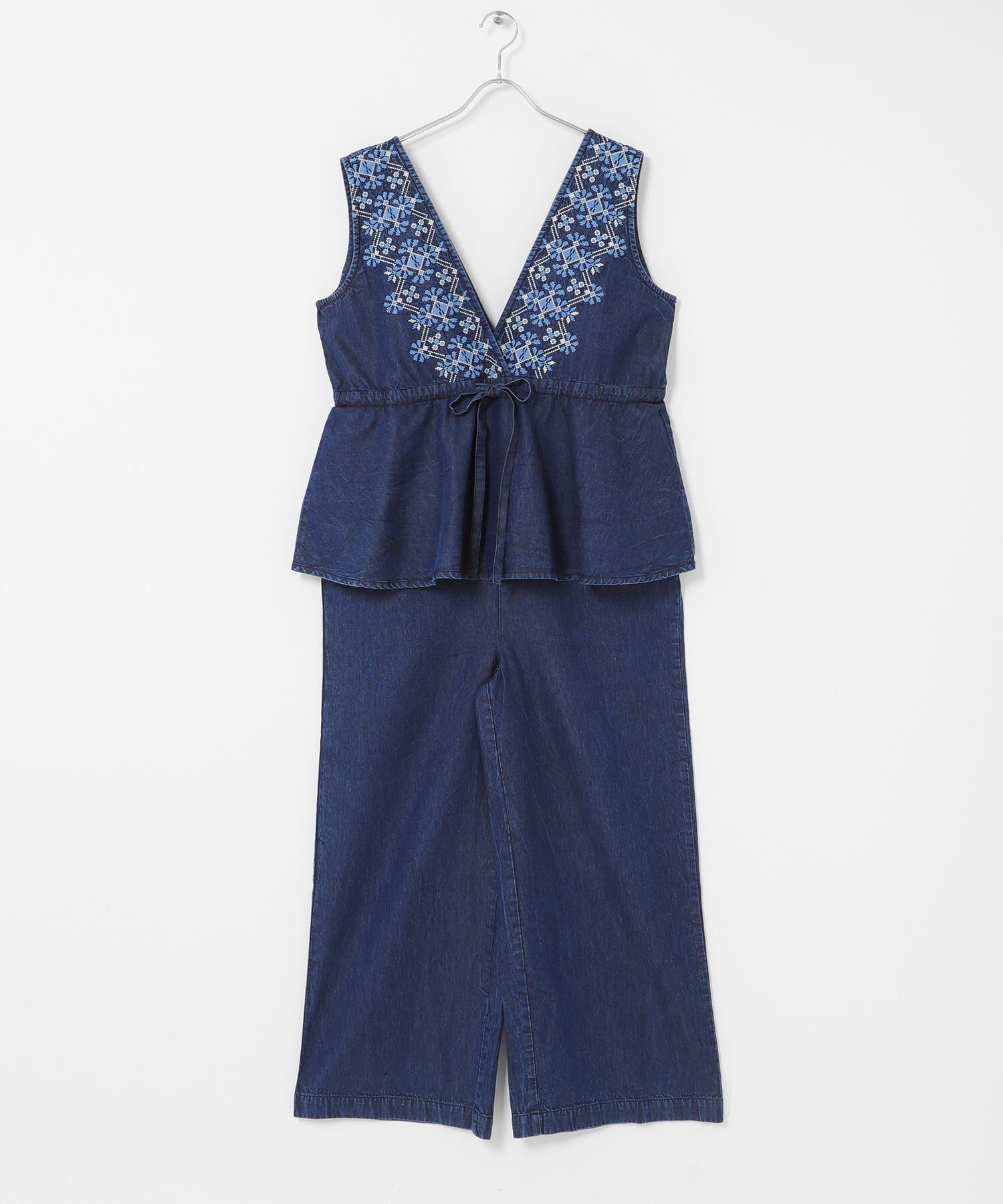 Sonny Label 「クロス刺繍ペプラムサロペット」|オールインワン|