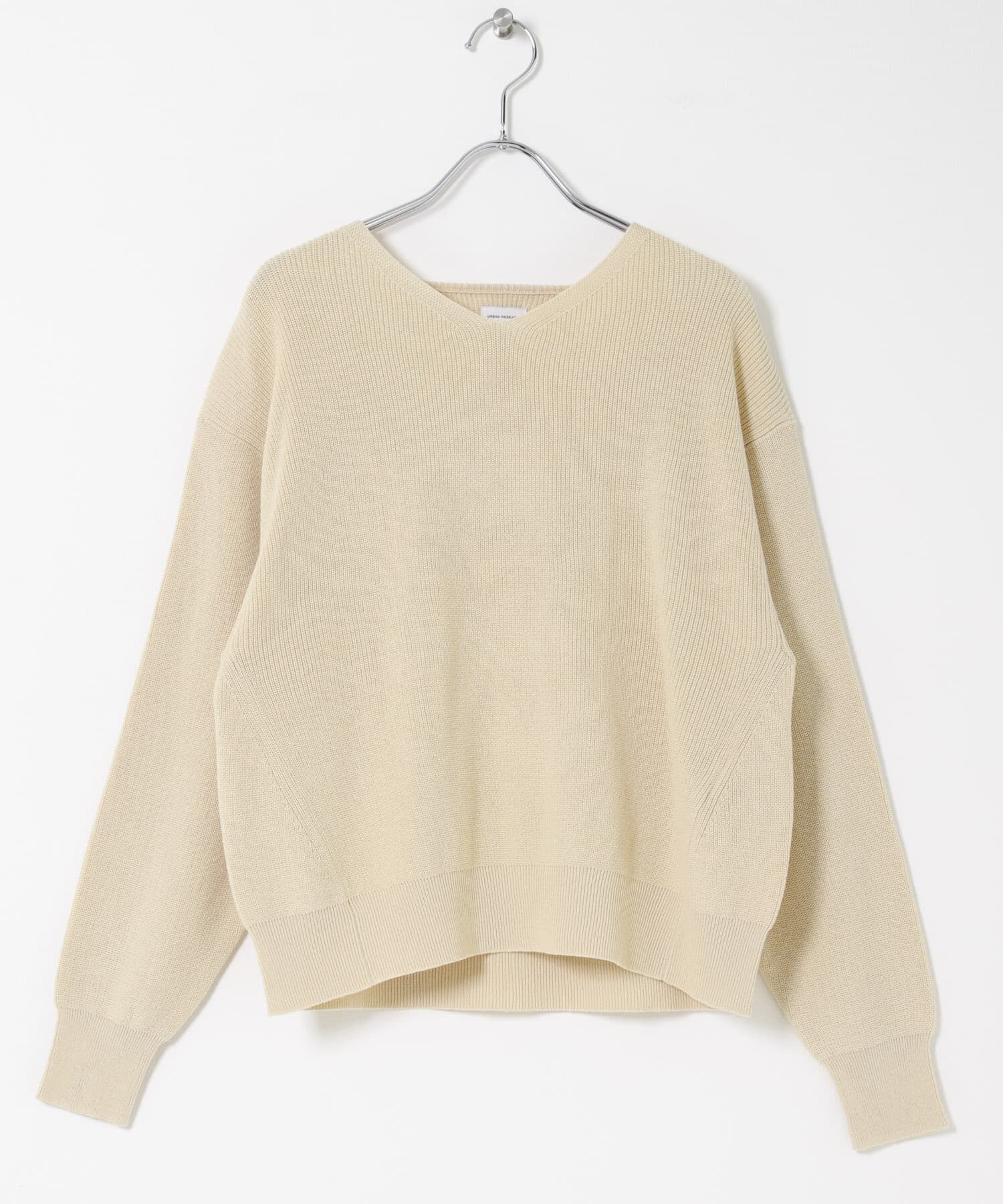 URBAN RESEARCH DOORS「コットン畦Vネックニット」|ニット・セーター|