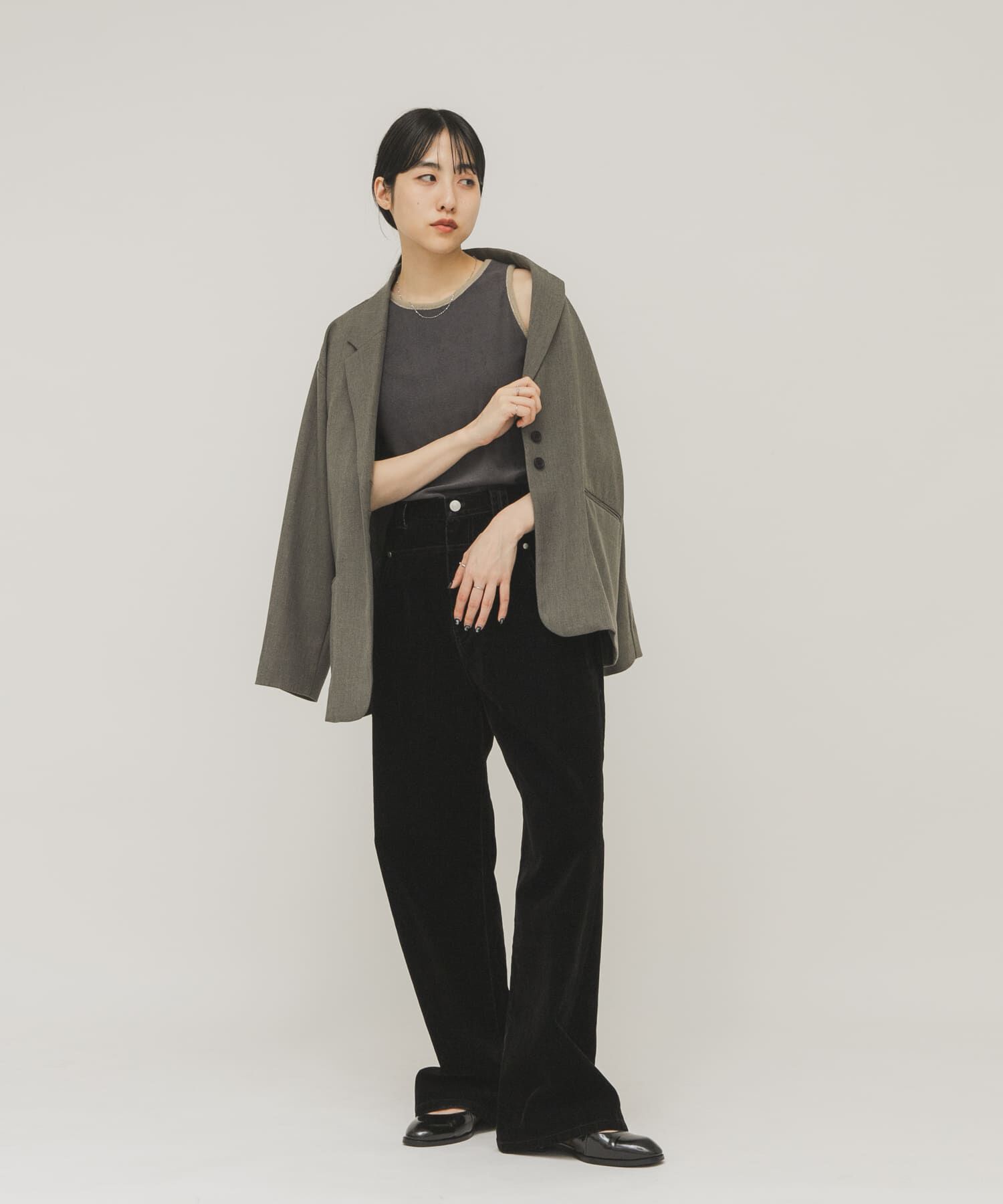  「バイカラーパイルタンク」|タンクトップ|