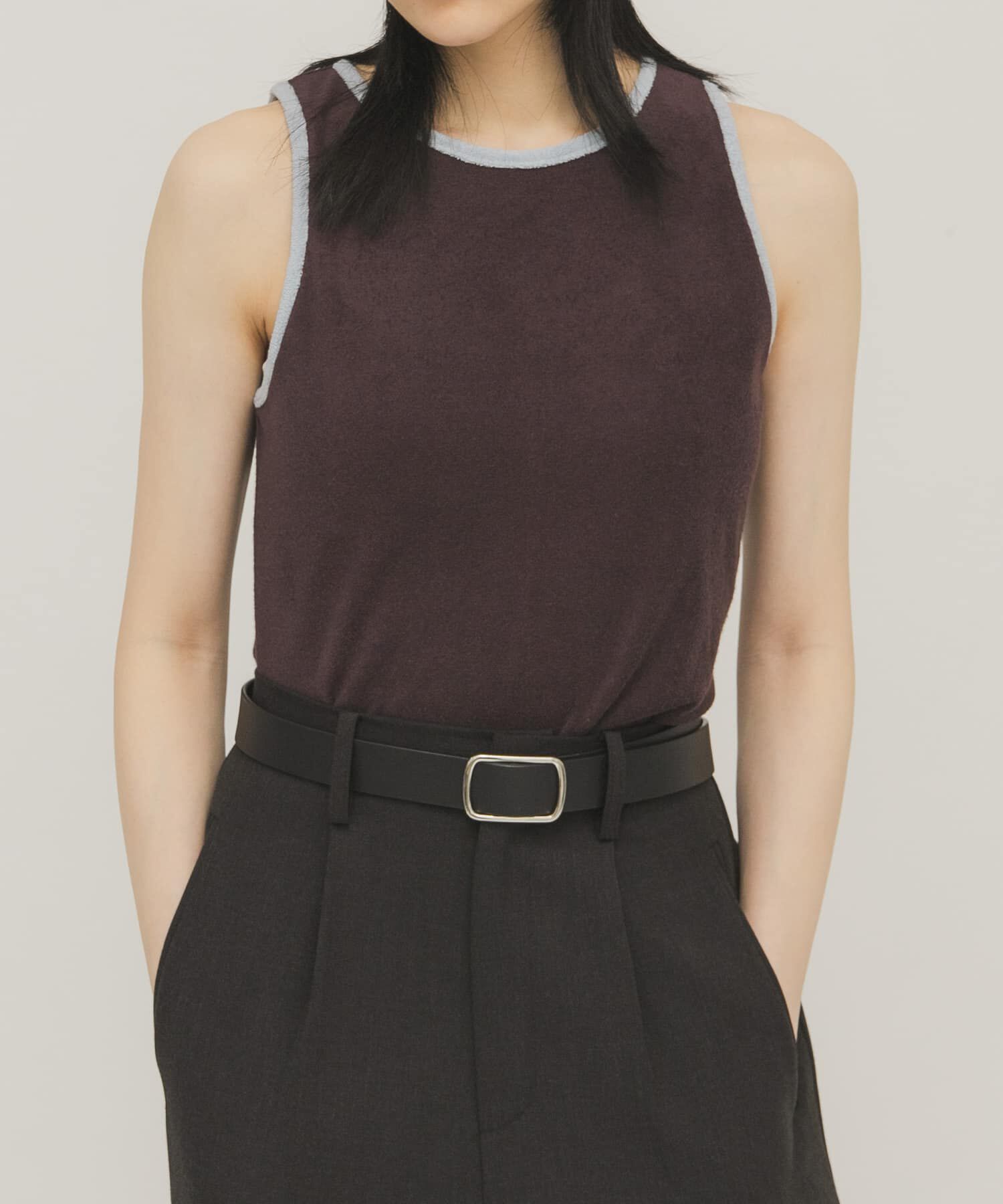  「バイカラーパイルタンク」|タンクトップ|