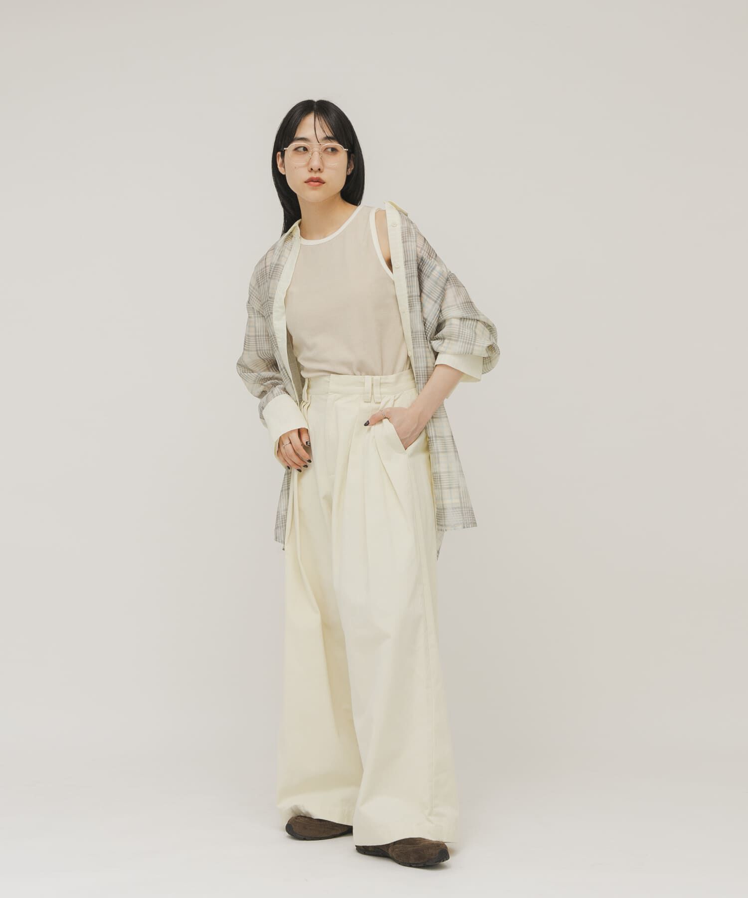  「バイカラーパイルタンク」|タンクトップ|