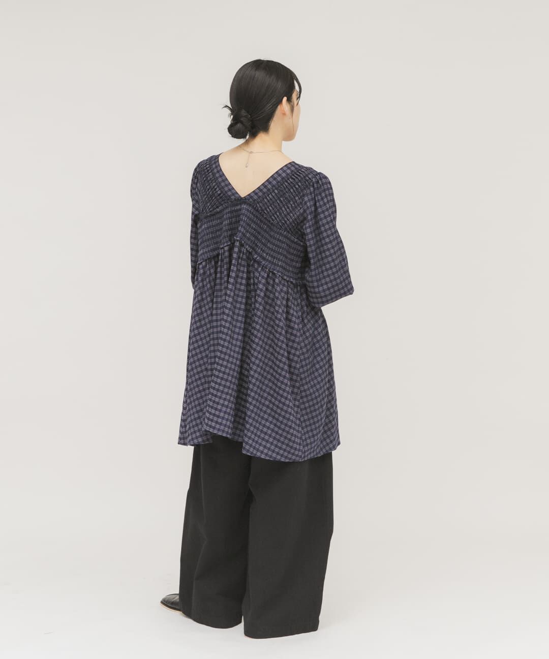  「2WAYシャーリングチェックミニワンピース」|ワンピース|