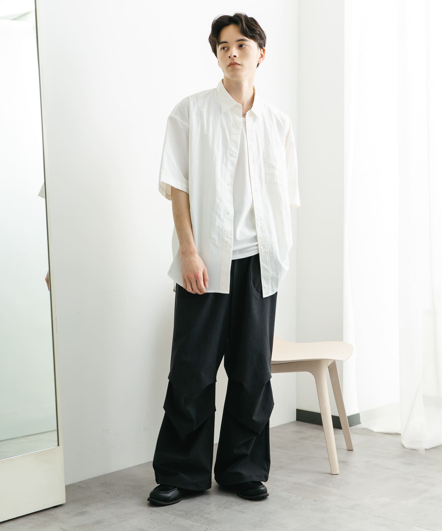 SENSE OF PLACE by URBAN RESEARCH「ナイロンレギュラーカラールーズショートスリーブシャツ」|シャツ・ブラウス|