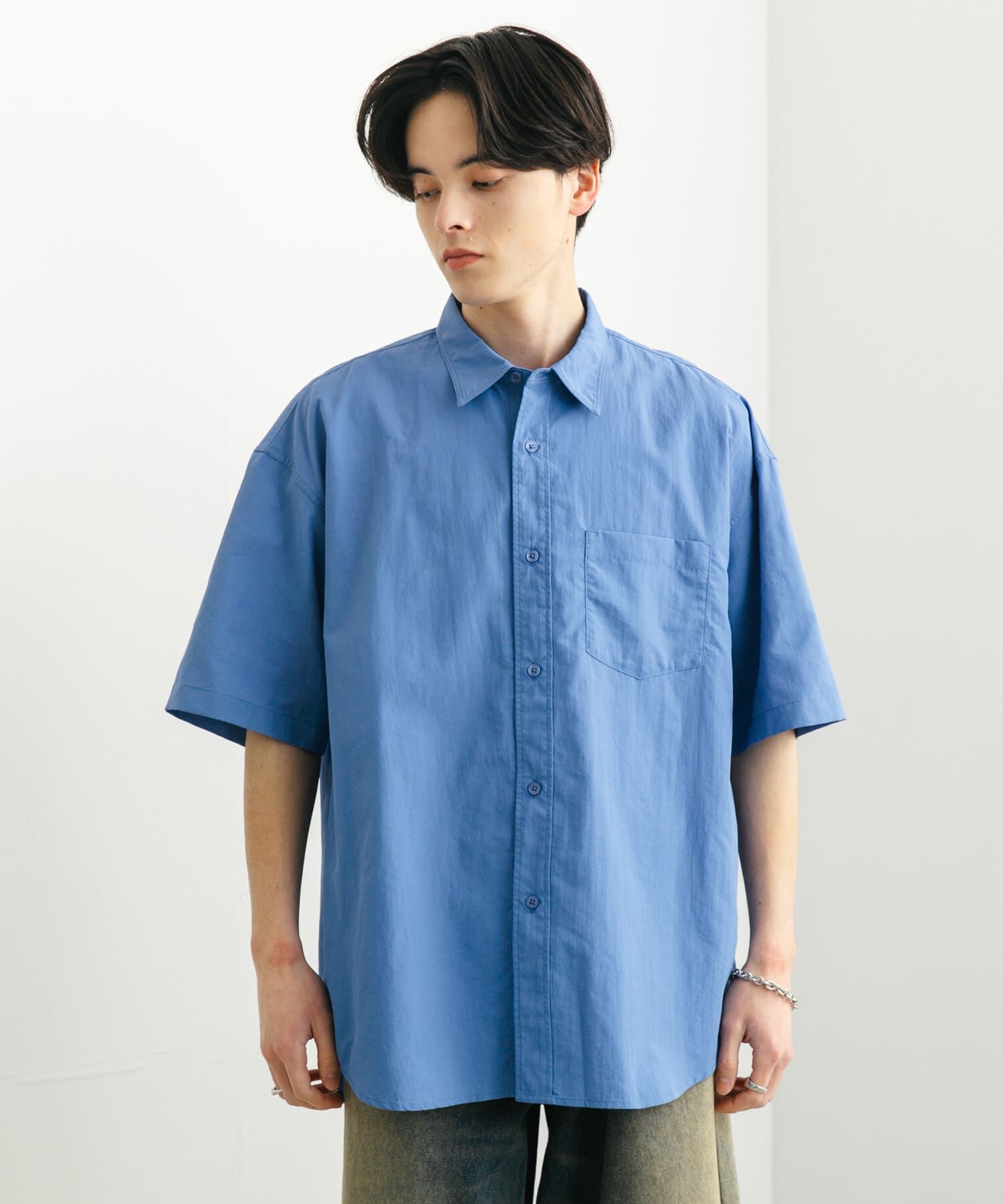 SENSE OF PLACE by URBAN RESEARCH「ナイロンレギュラーカラールーズショートスリーブシャツ」|シャツ・ブラウス|