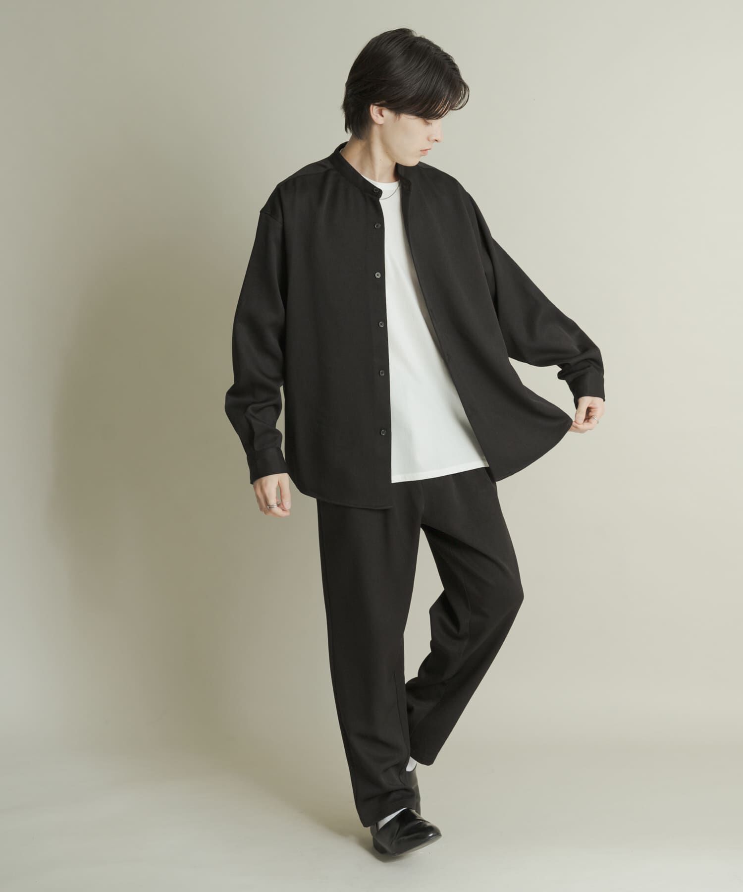 SENSE OF PLACE by URBAN RESEARCH「ウールライクバンドカラールーズシャツ」|シャツ・ブラウス|