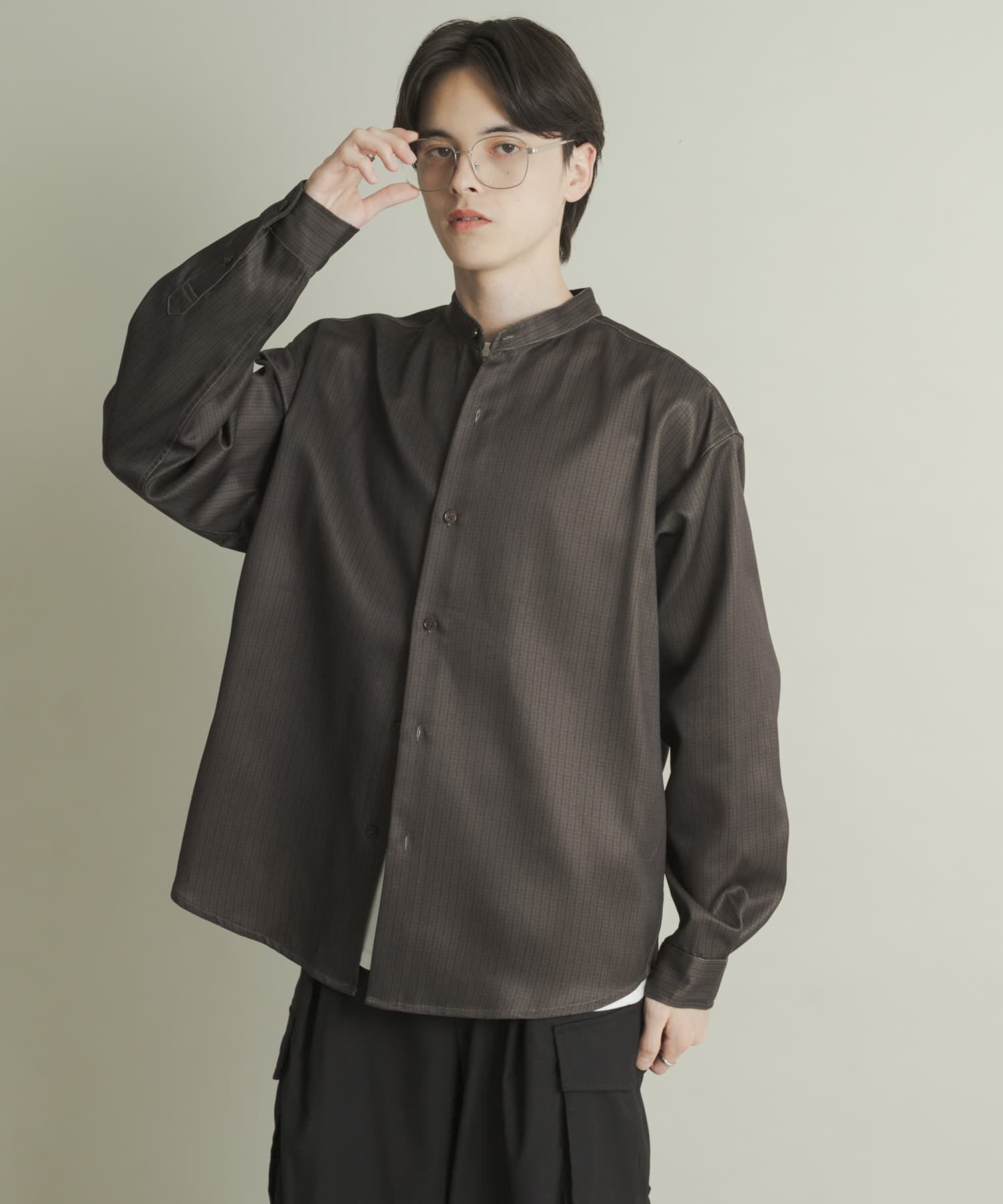 SENSE OF PLACE by URBAN RESEARCH「ウールライクバンドカラールーズシャツ」|シャツ・ブラウス|