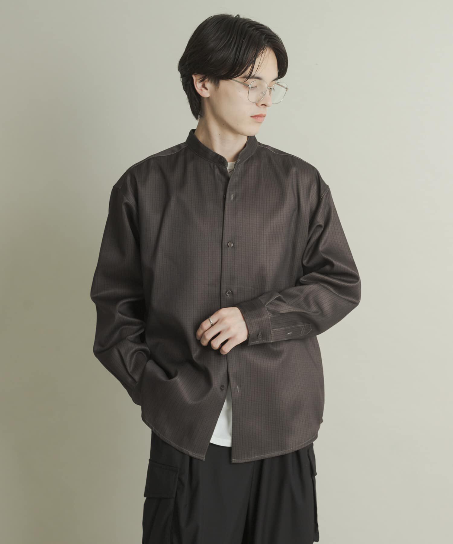 SENSE OF PLACE by URBAN RESEARCH「ウールライクバンドカラールーズシャツ」|シャツ・ブラウス|