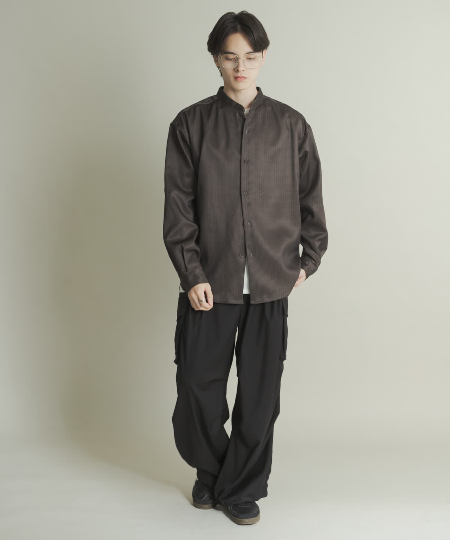 SENSE OF PLACE by URBAN RESEARCH「ウールライクバンドカラールーズシャツ」|シャツ・ブラウス|