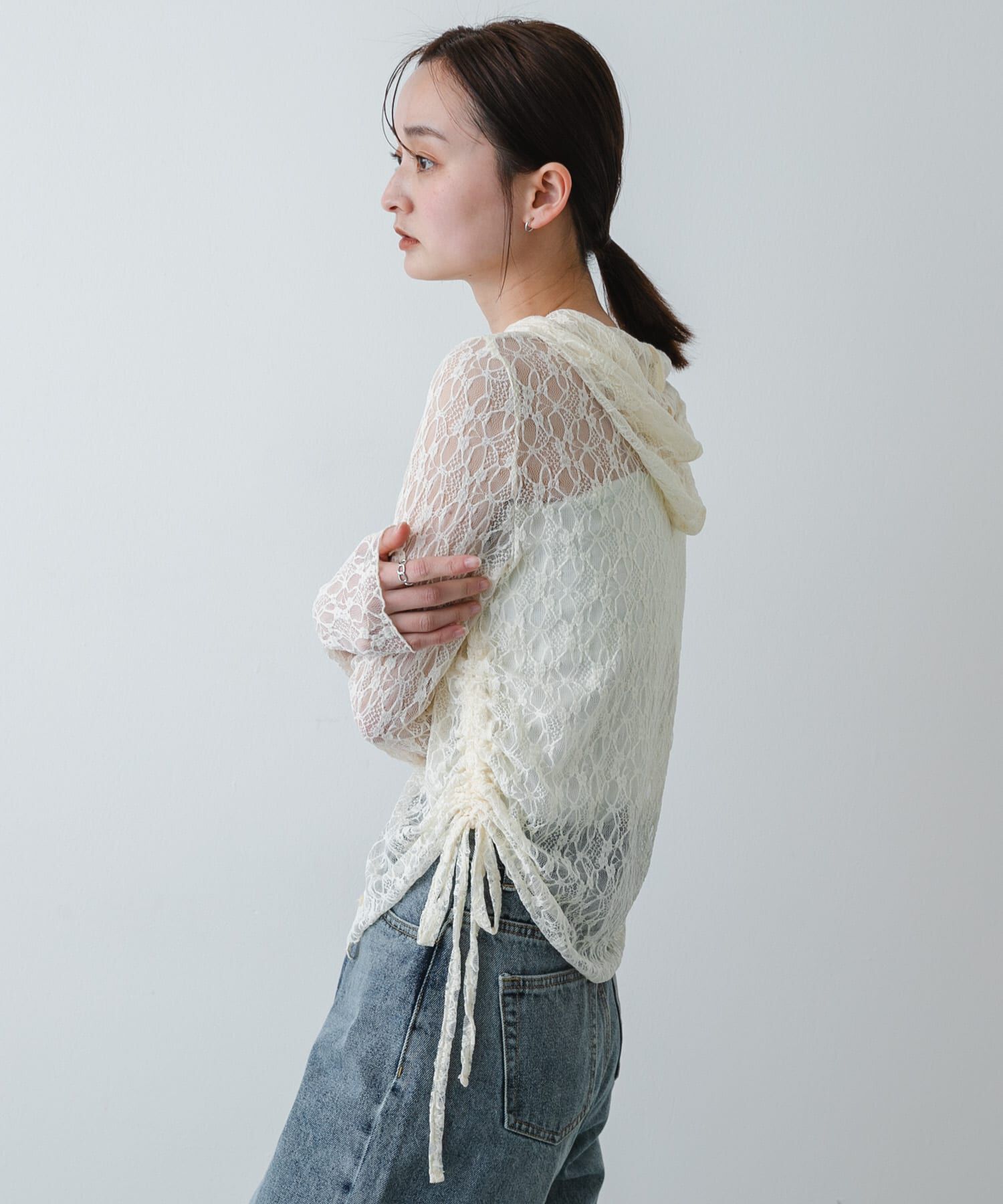 SENSE OF PLACE by URBAN RESEARCH「『洗濯可』フーディレースカットトップ」|その他|