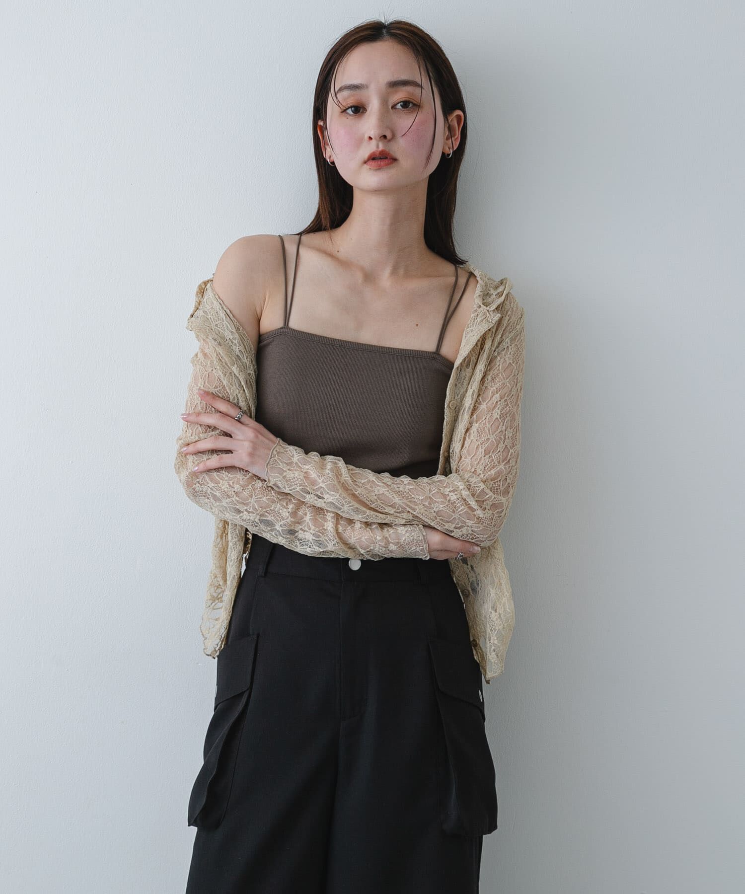 SENSE OF PLACE by URBAN RESEARCH「『洗濯可』フーディレースカットトップ」|その他|