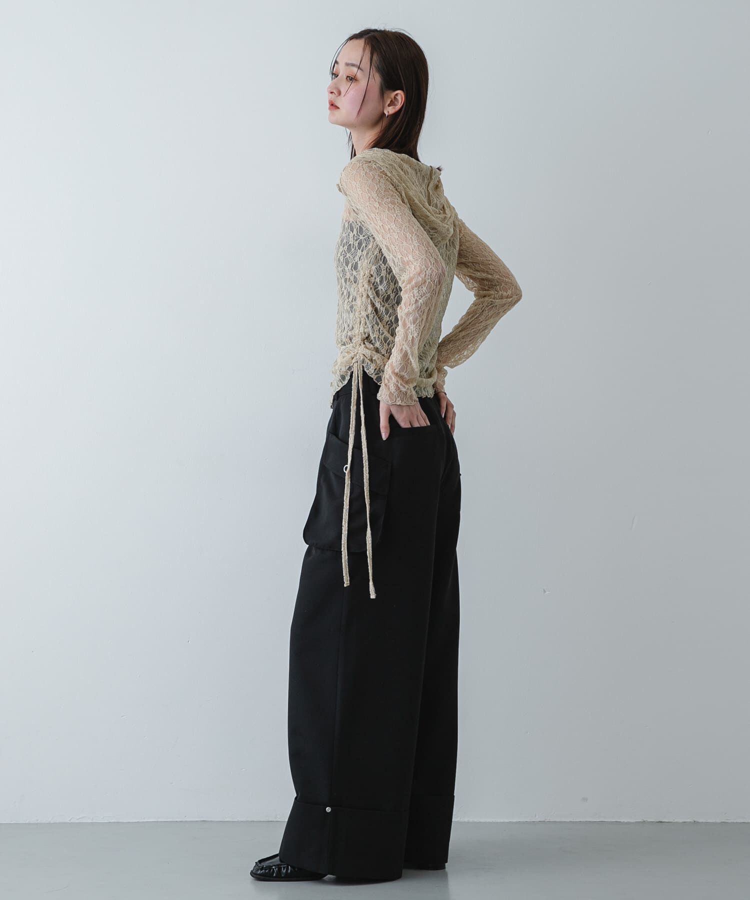 SENSE OF PLACE by URBAN RESEARCH「『洗濯可』フーディレースカットトップ」|その他|