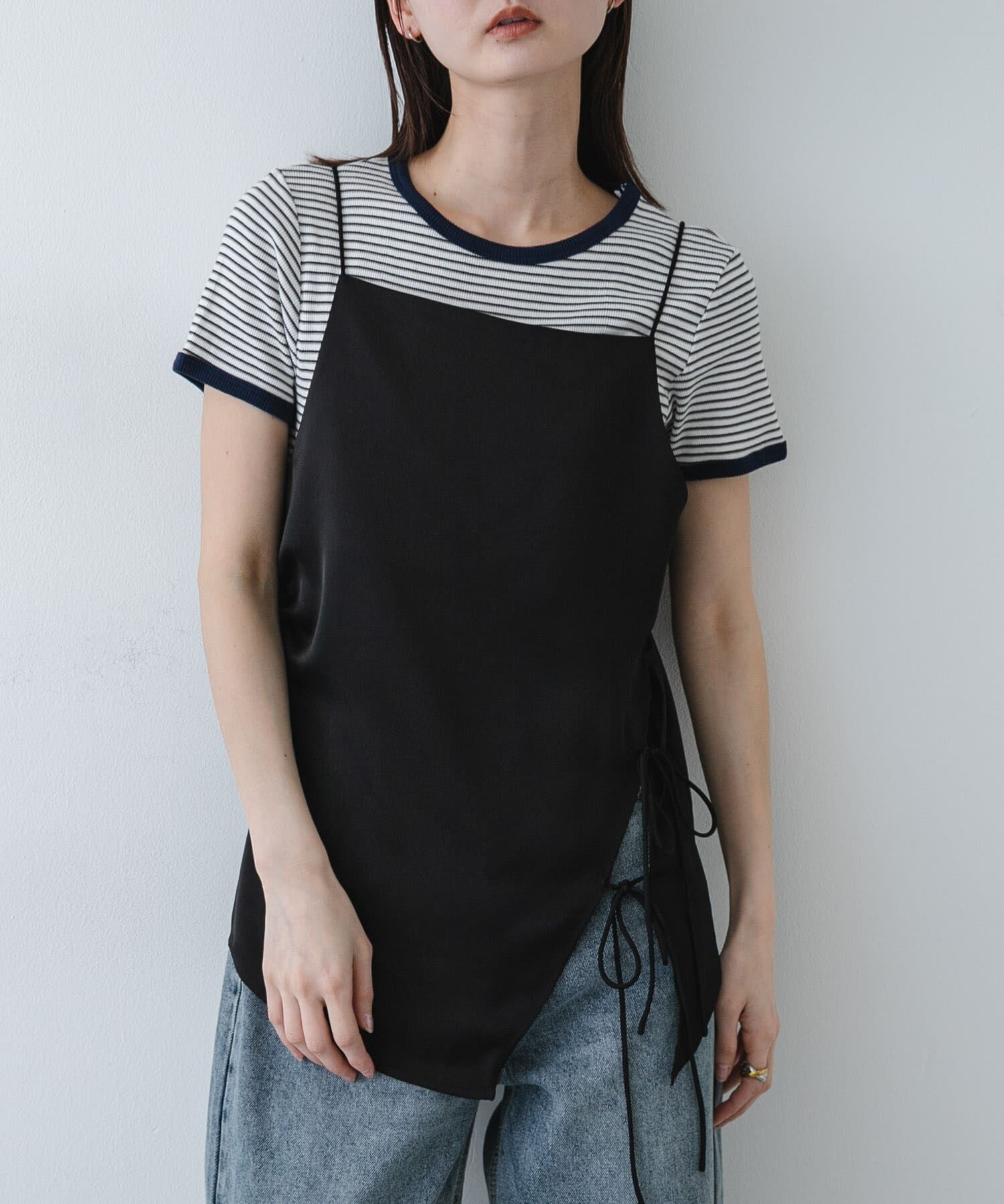 SENSE OF PLACE by URBAN RESEARCH「アシメリボンキャミソール」|キャミソール|ブラック