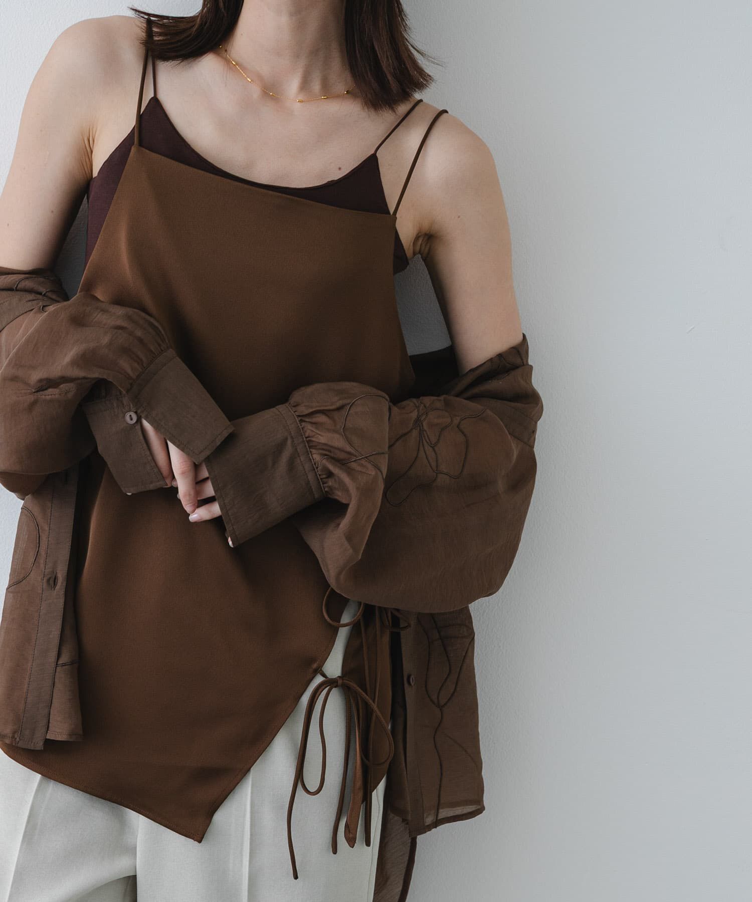 SENSE OF PLACE by URBAN RESEARCH「アシメリボンキャミソール」|キャミソール|