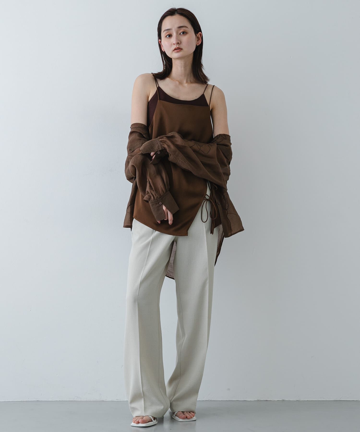 SENSE OF PLACE by URBAN RESEARCH「アシメリボンキャミソール」|キャミソール|