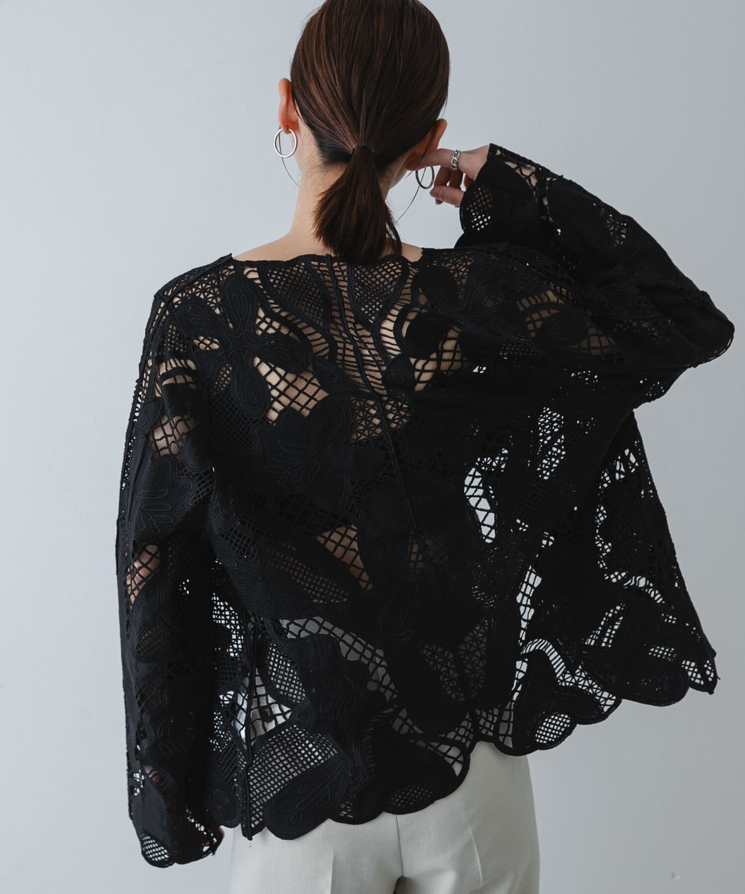 SENSE OF PLACE by URBAN RESEARCH「ノーカラーレースジャケット」|ノーカラージャケット|