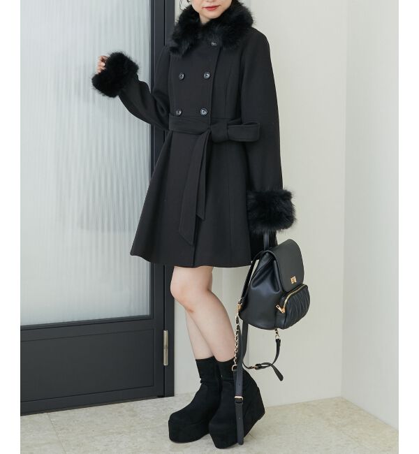 MAJESTICLEGON「2wayフェイクファーカラーフレアコート」|その他|