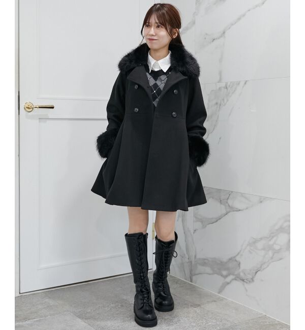 MAJESTICLEGON「2wayフェイクファーカラーフレアコート」|その他|