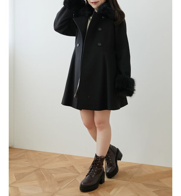 MAJESTICLEGON「2wayフェイクファーカラーフレアコート」|その他|