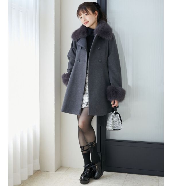 MAJESTICLEGON「2wayフェイクファーカラーフレアコート」|その他|