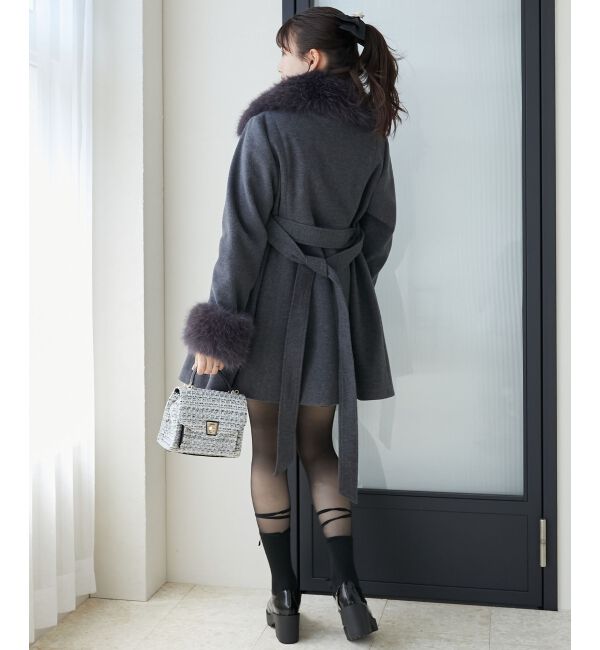MAJESTICLEGON「2wayフェイクファーカラーフレアコート」|その他|