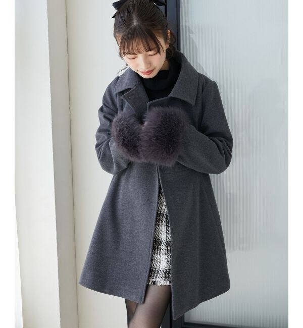 MAJESTICLEGON「2wayフェイクファーカラーフレアコート」|その他|