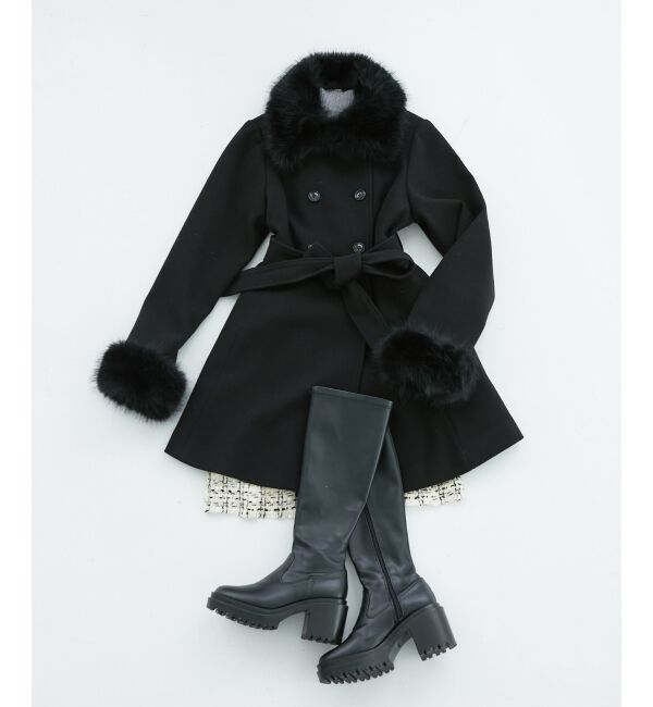MAJESTICLEGON「2wayフェイクファーカラーフレアコート」|その他|