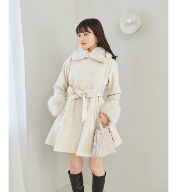 MAJESTICLEGON「2wayフェイクファーカラーフレアコート」|その他|