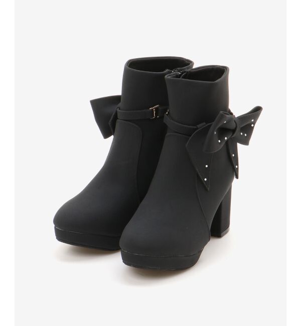  「3WAYビジューリボンブーツ」|ショートブーツ|
