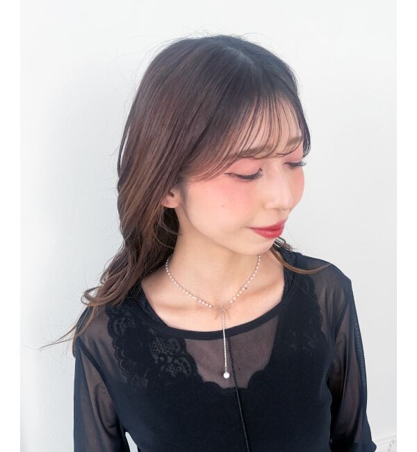  「パール&times;リボンネックレス」|ネックレス|