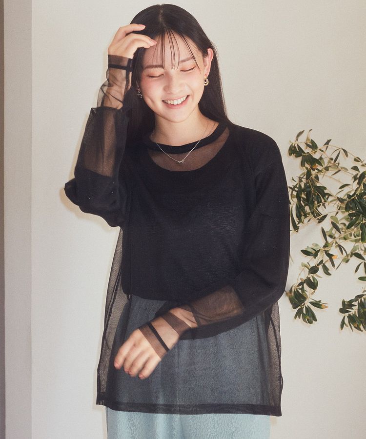 earth music&ecology「ラメシアースリーブプルオーバー」|Tシャツ・カットソー|