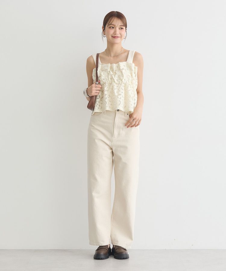 earth music&ecology「キラキラフラワー刺繍ビスチェ」|ベスト・ジレ|