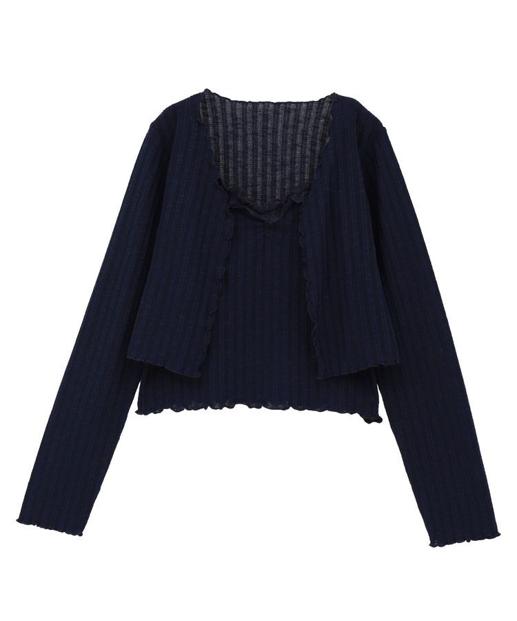 earth music&ecology「SET2点メローボレロ＋フリルキャミソール」|カーディガン|