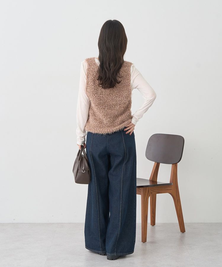 earth music&ecology「ポンポンヤーンベスト」|ベスト・ジレ|