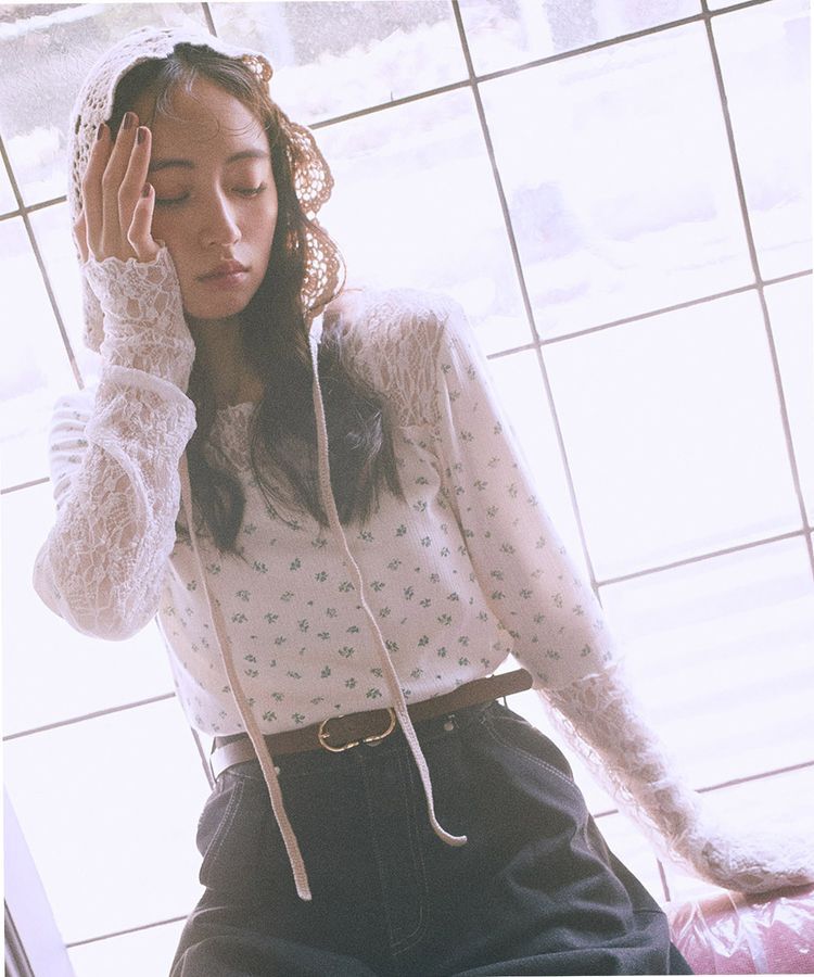 earth music&ecology「レース&times;アイレットプルオーバー」|Tシャツ・カットソー|