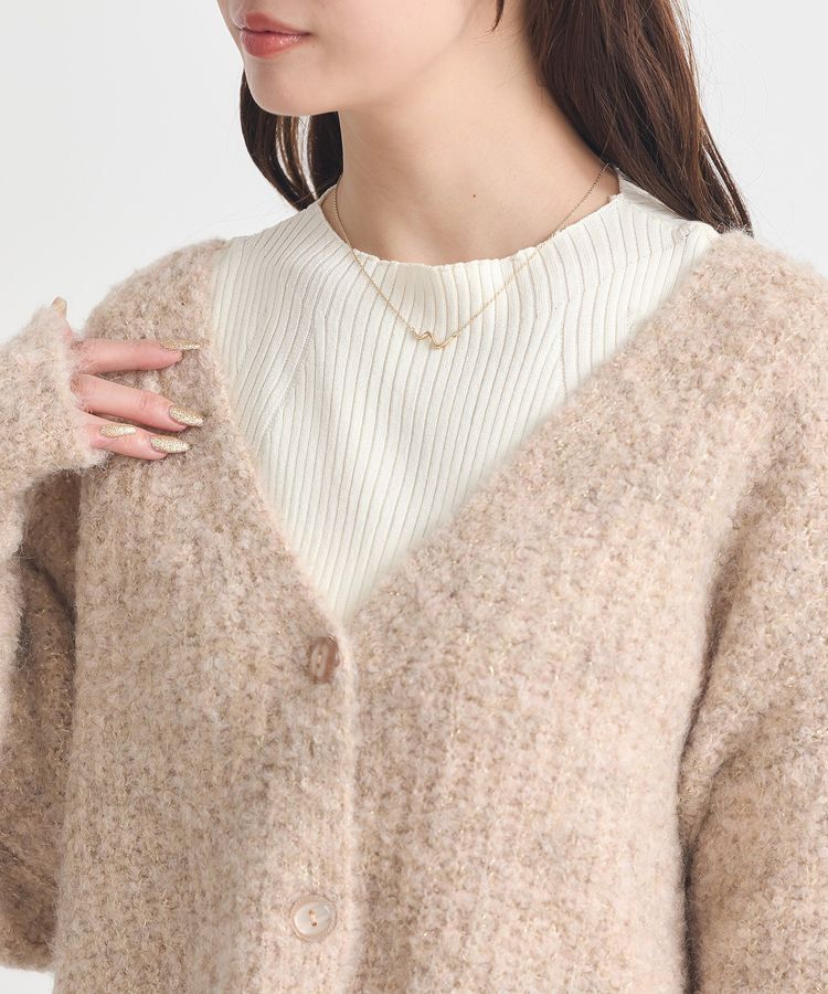 earth music&ecology「MIXカラーブークレカーディガン」|カーディガン|