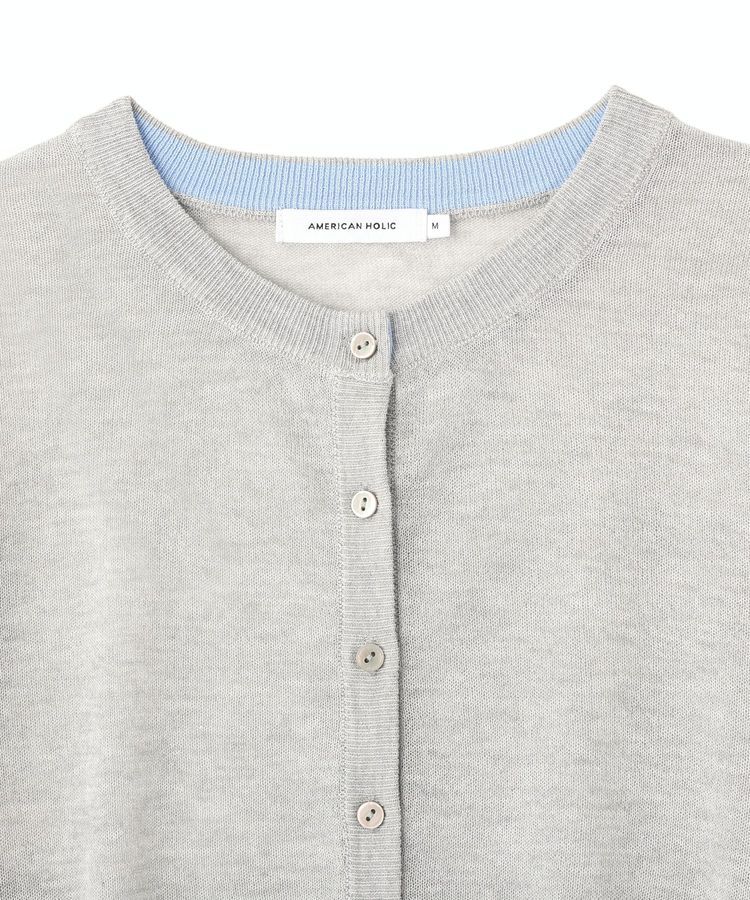 AMERICAN HOLIC「シアー配色ニットカーディガン」|カーディガン|