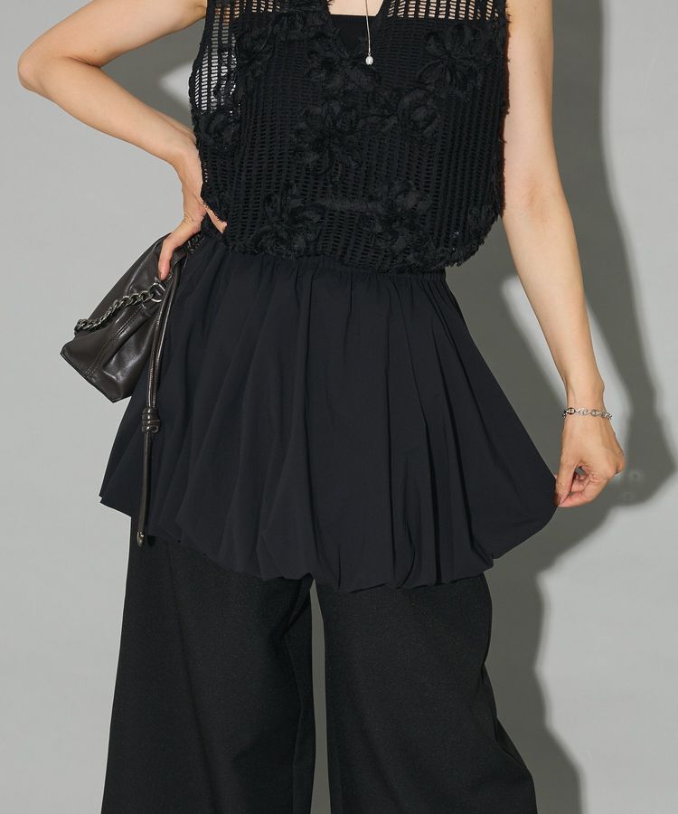 Green Parks「・ELENCARE DUE バルーンミニスカート」|スカート|Black