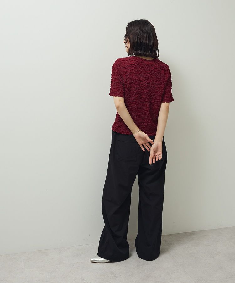 Green Parks「表面感カット5分袖プルオーバー」|Tシャツ・カットソー|