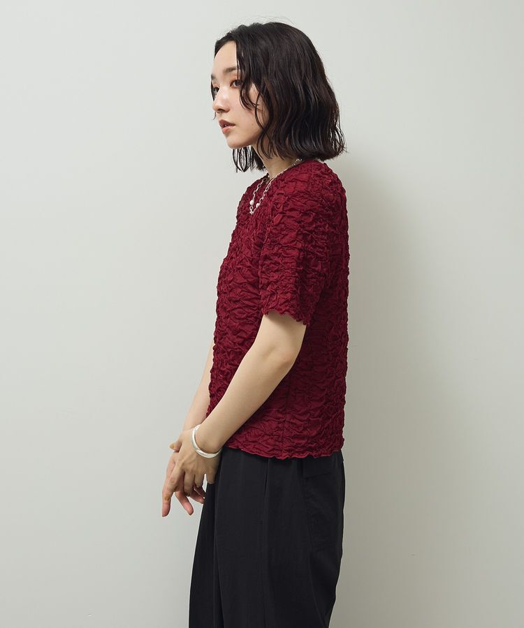 Green Parks「表面感カット5分袖プルオーバー」|Tシャツ・カットソー|