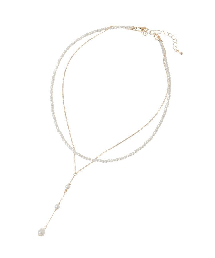 Green Parks「パール2連Y字ネックレス」|ネックレス|Gold