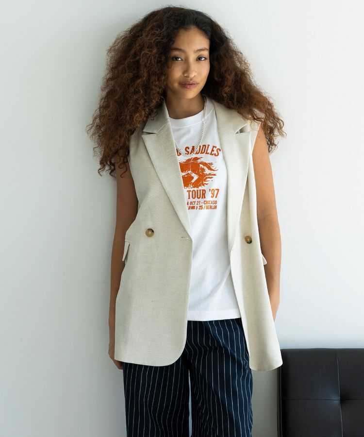 GARAGE OF GOOD CLOTHING「bandプリントノースリーブT」|Tシャツ・カットソー|White