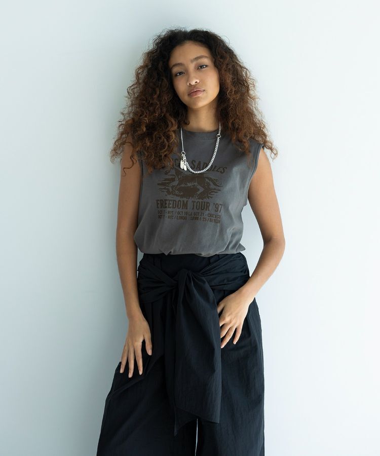 GARAGE OF GOOD CLOTHING「bandプリントノースリーブT」|Tシャツ・カットソー|Dark Gray