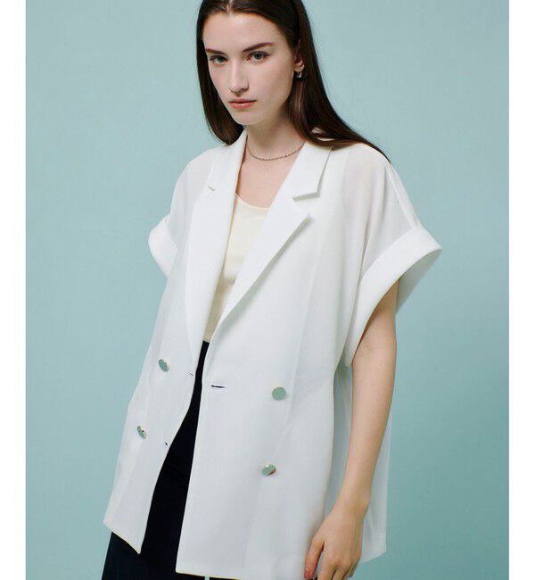 allureville「スラブメッシュフレンチスリーブジャケット」|テーラードジャケット|